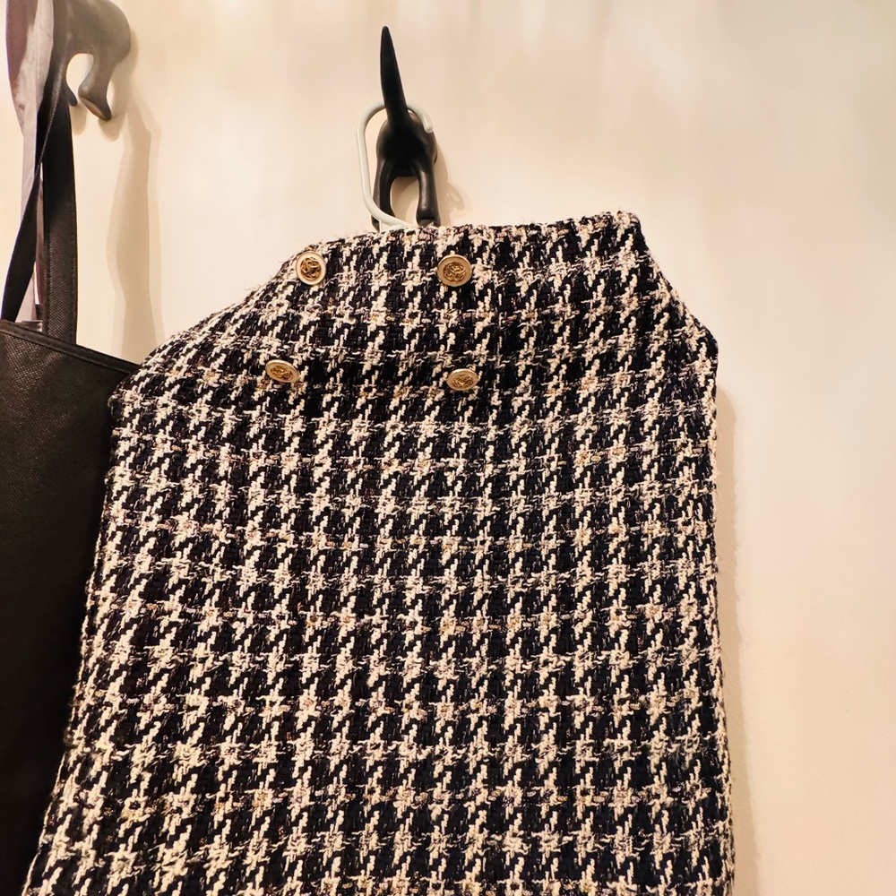 Sandro Black and White Mini Pencil Skirt